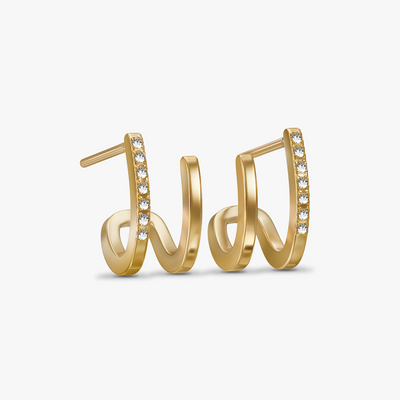 ビジュー ダブルライン ピアス p113