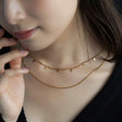 レイヤード ペタル チェーン ネックレス n62