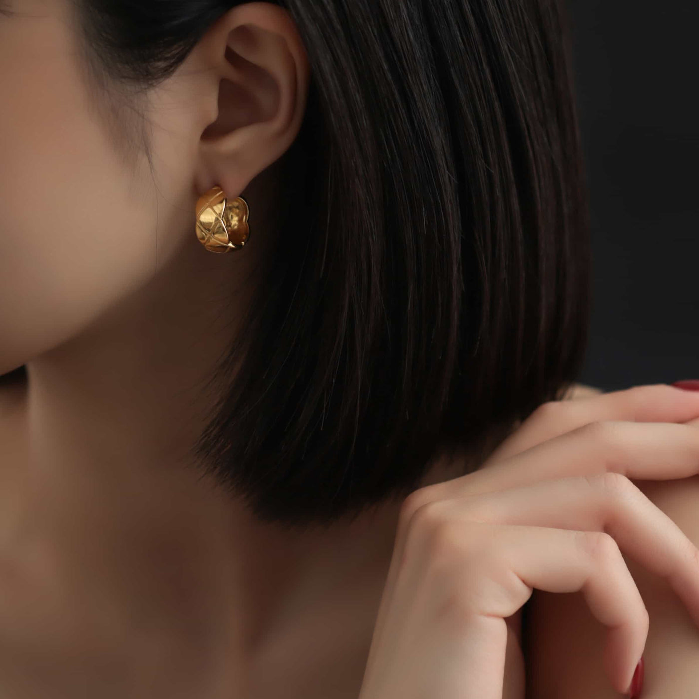 キルティング フープ ピアス p29