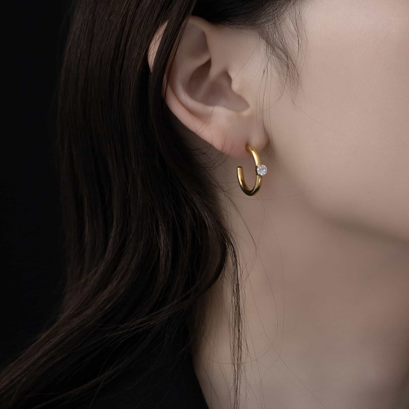 Zirconia hoop earrings p30