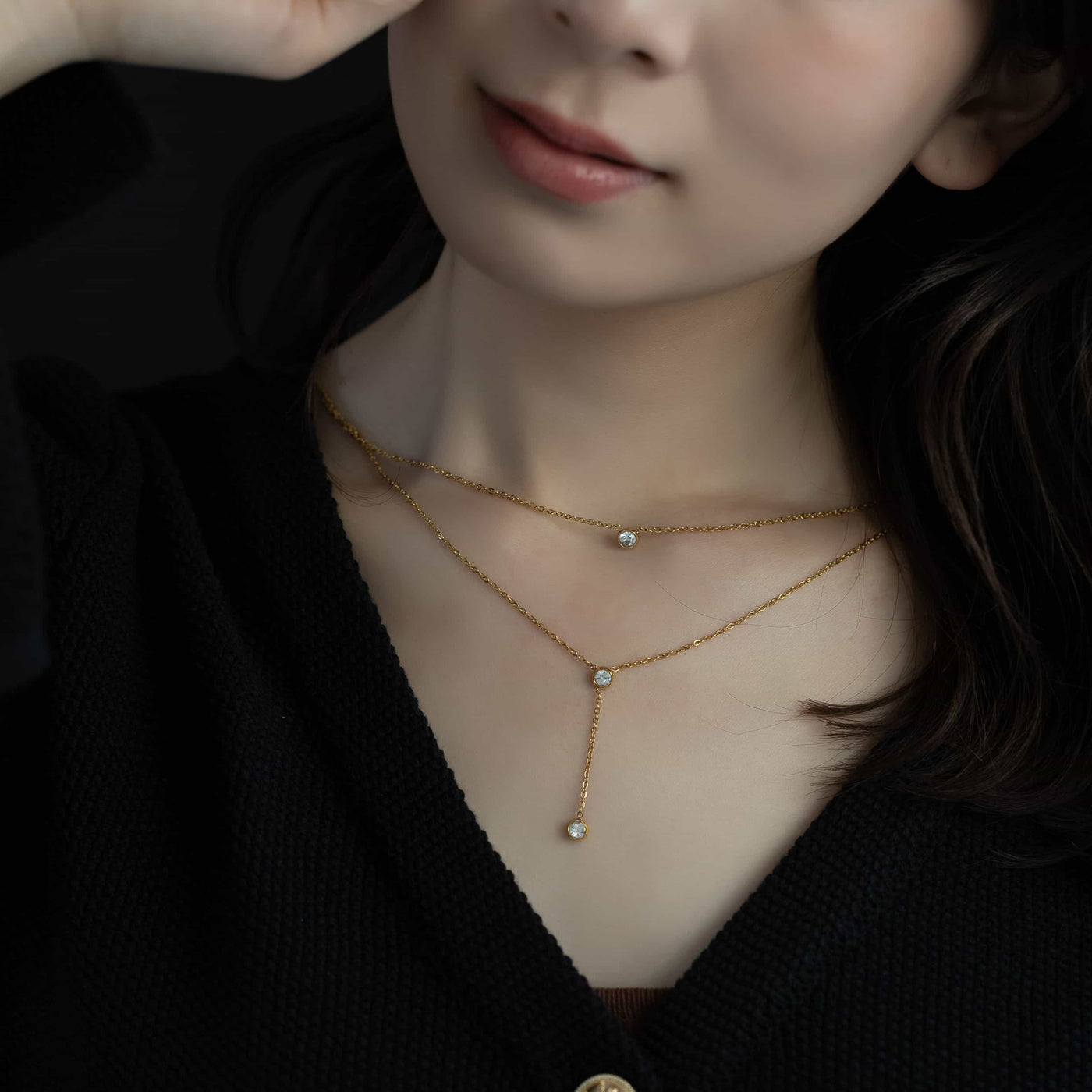 レイヤー ジルコニア ネックレス n57