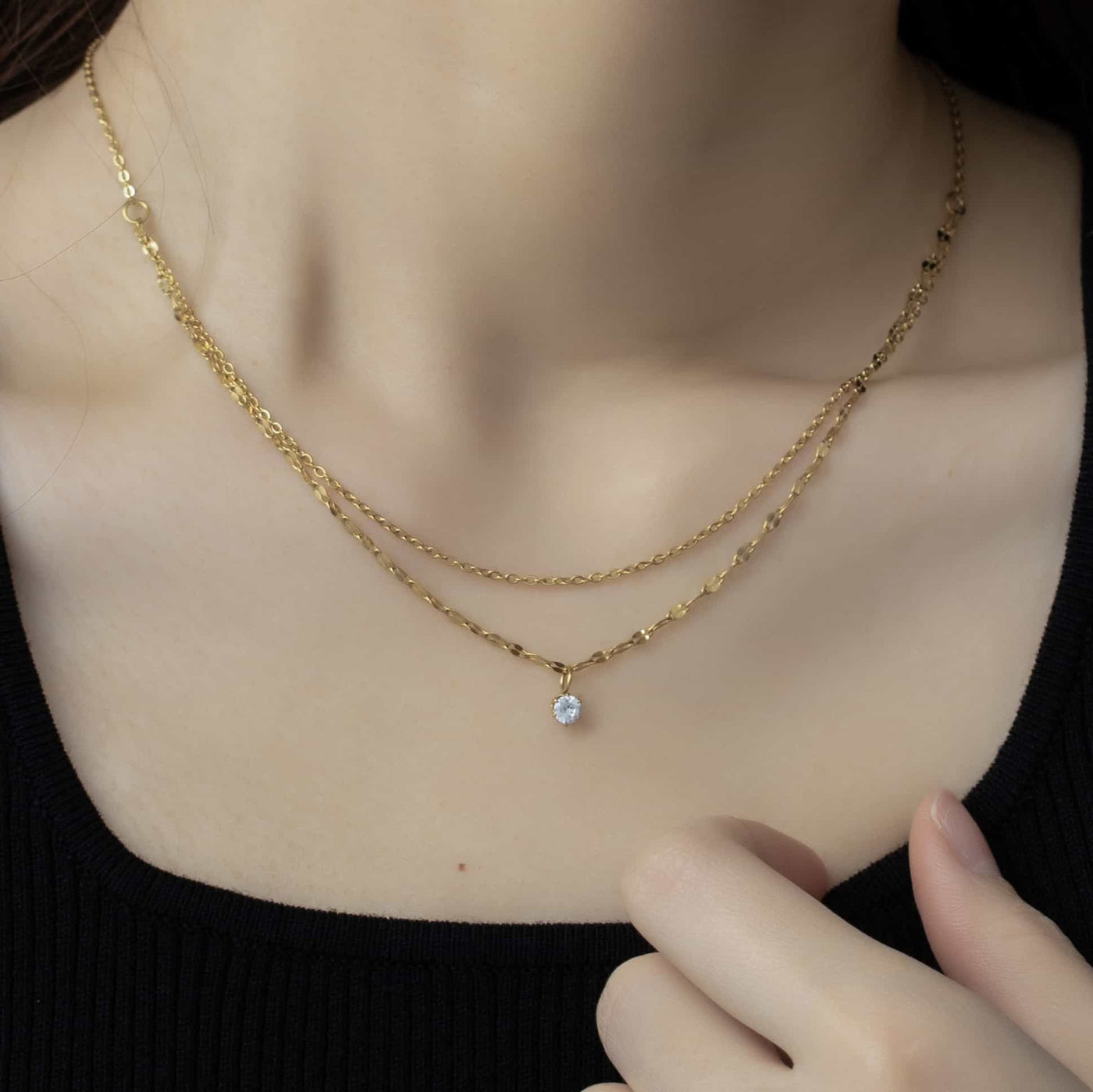 レイヤード ジルコニア ネックレス n21