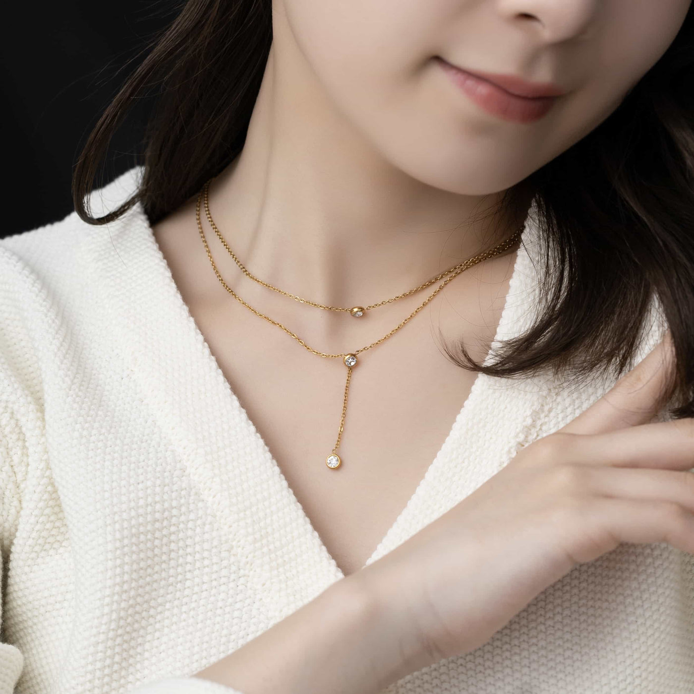 レイヤー ジルコニア ネックレス n57