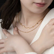 レイヤード ペタル チェーン ネックレス n62