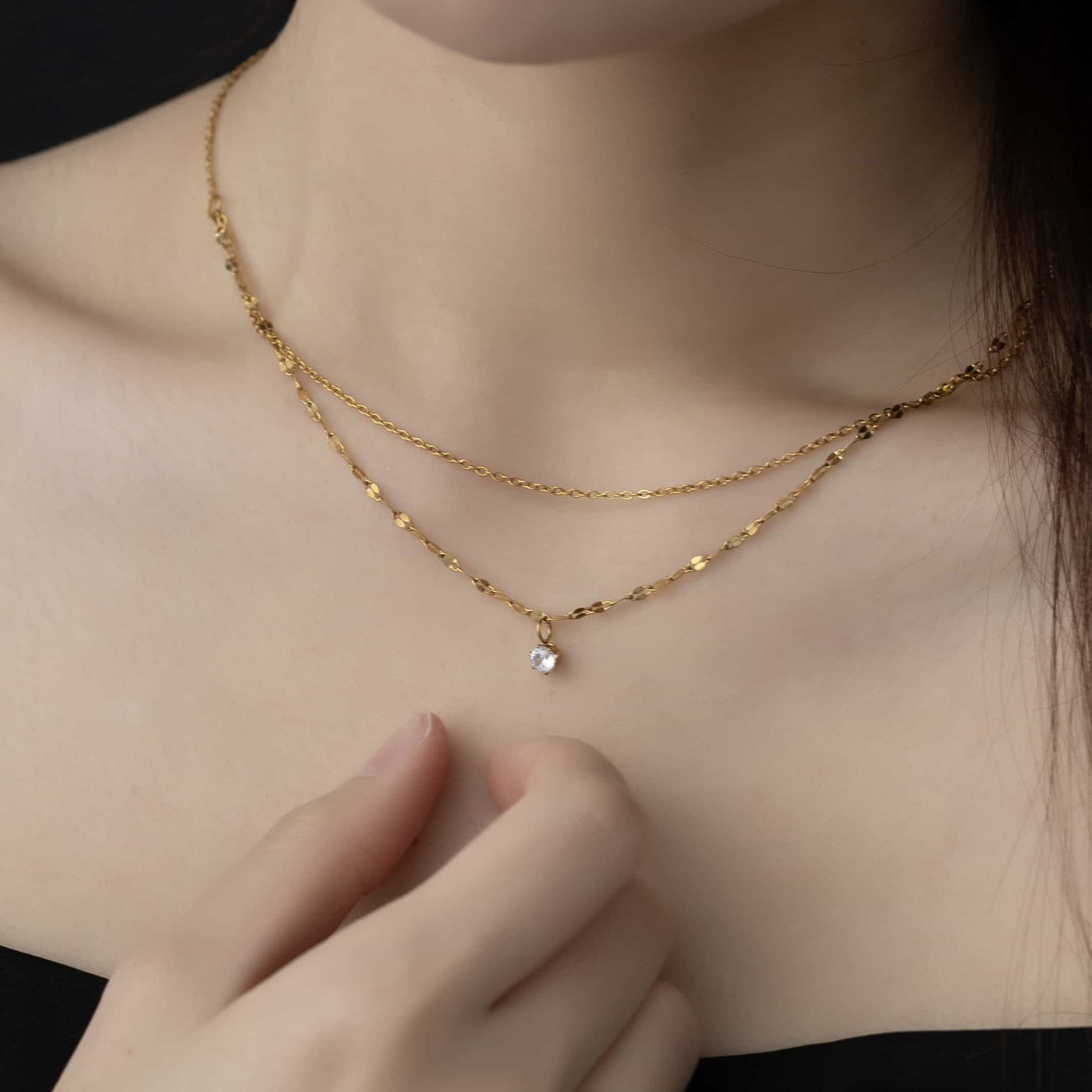 レイヤード ジルコニア ネックレス n21