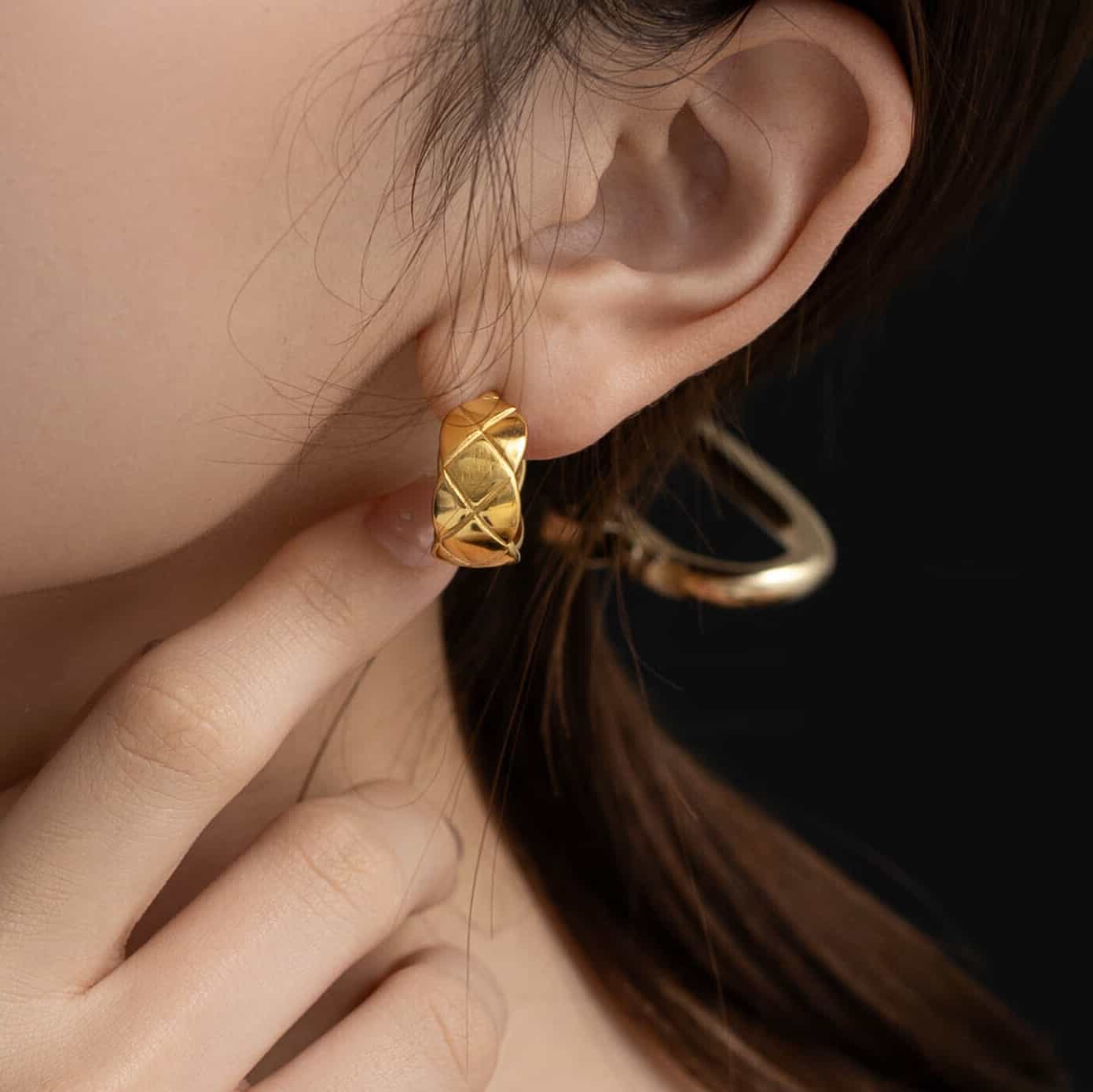 キルティング フープ ピアス p29