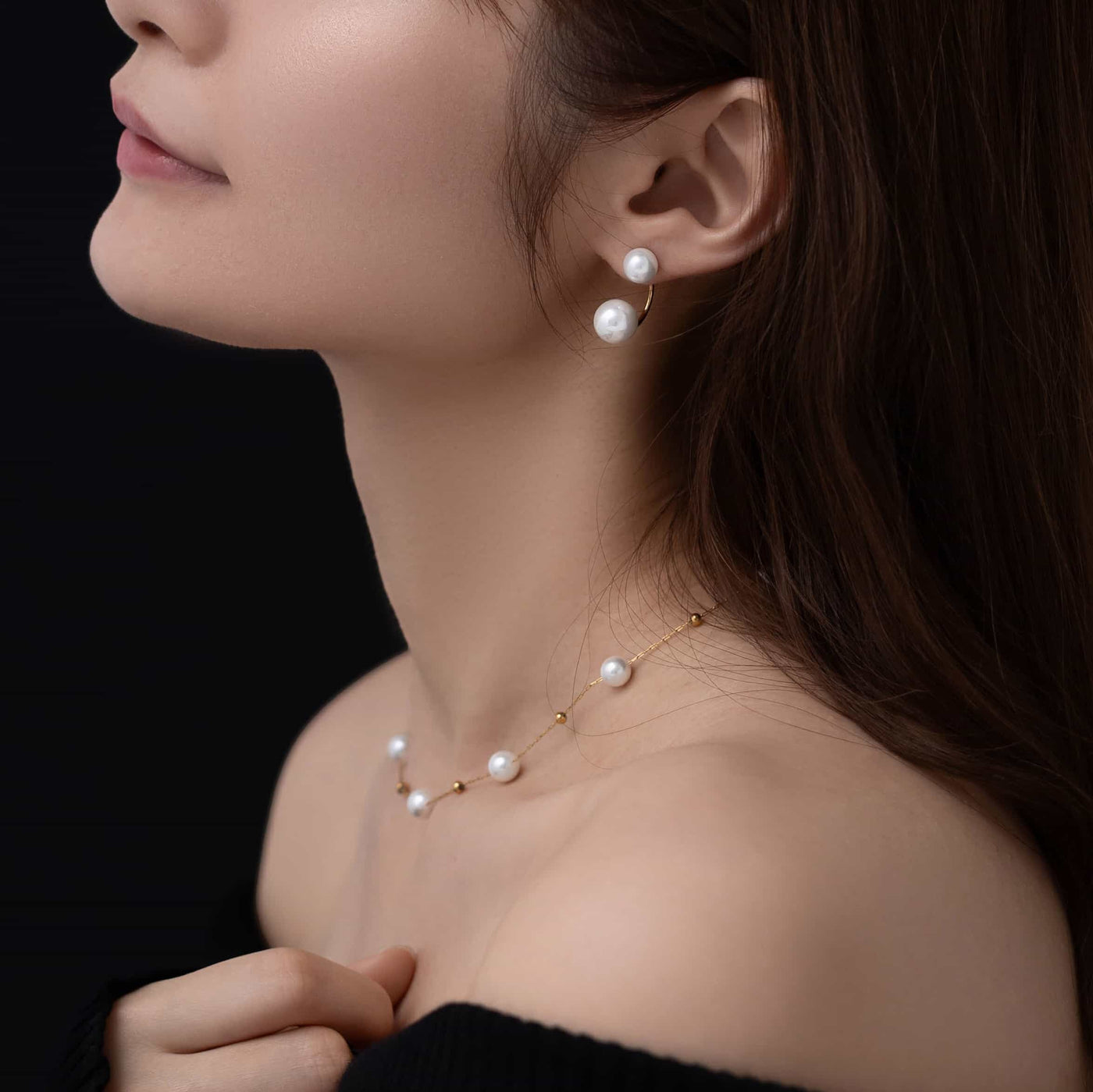 レイヤード パール ピアス p111