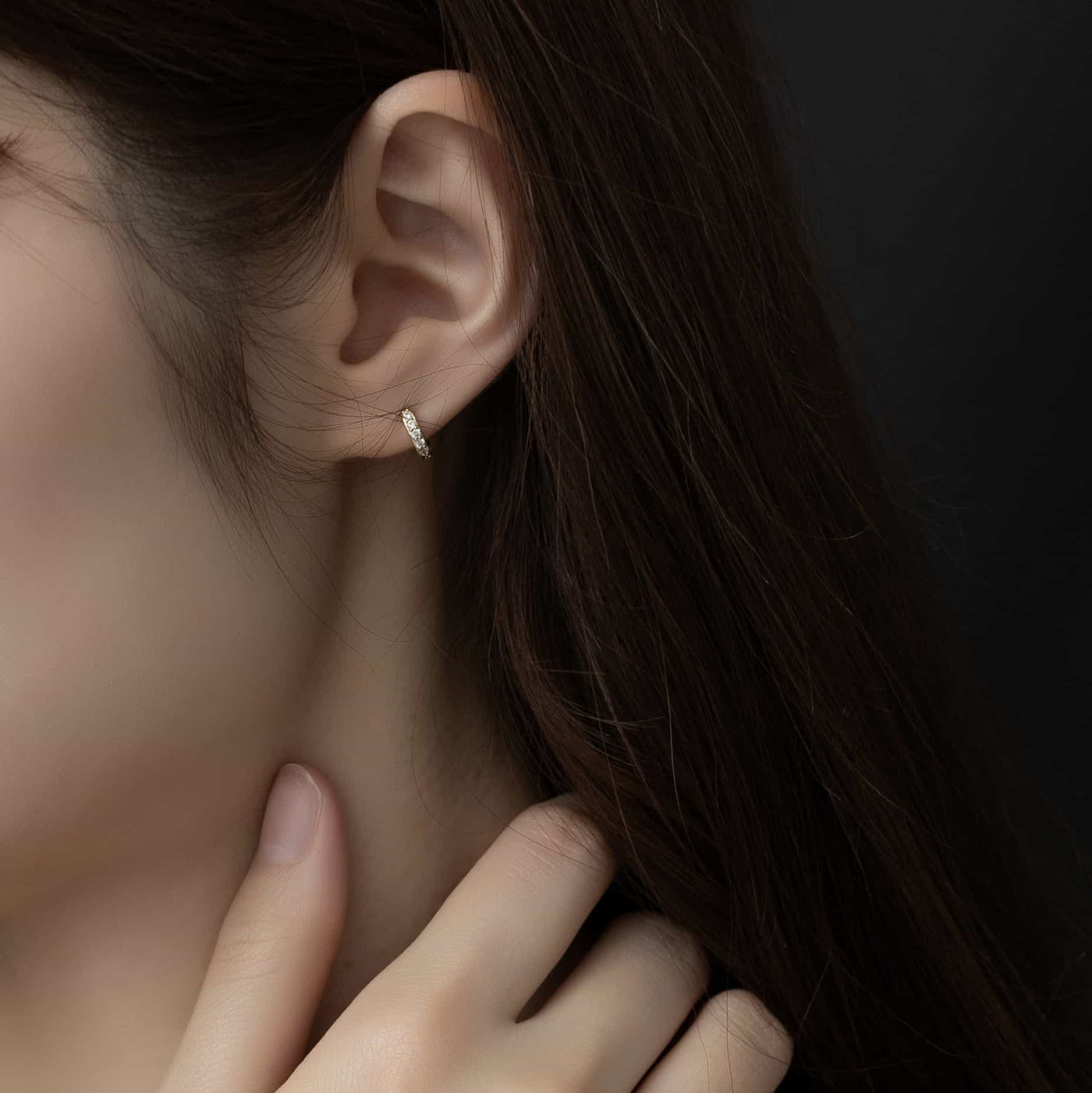 ジルコニア フープ ピアス p18