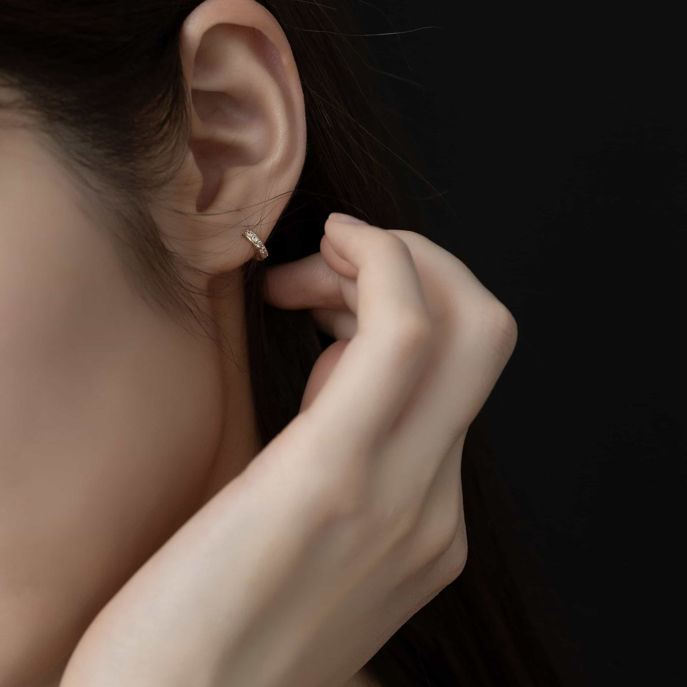 ジルコニア フープ ピアス p18