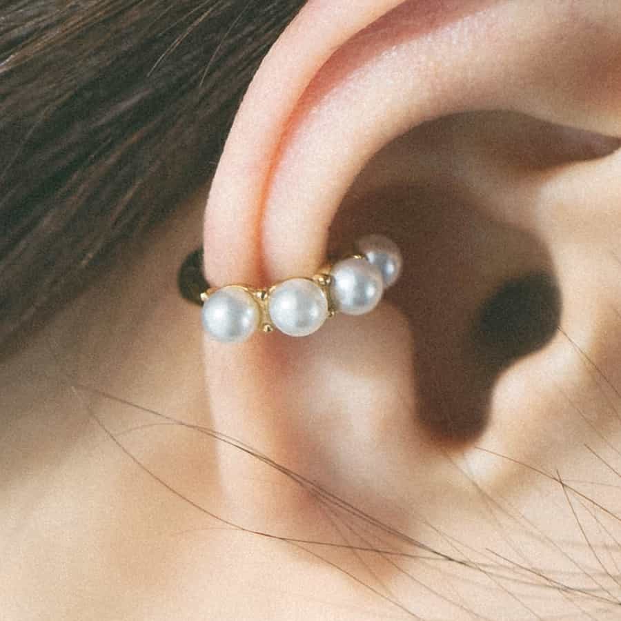 quilted hoop ear cuff e16