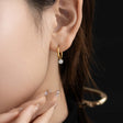 Zirconia hoop earrings p28