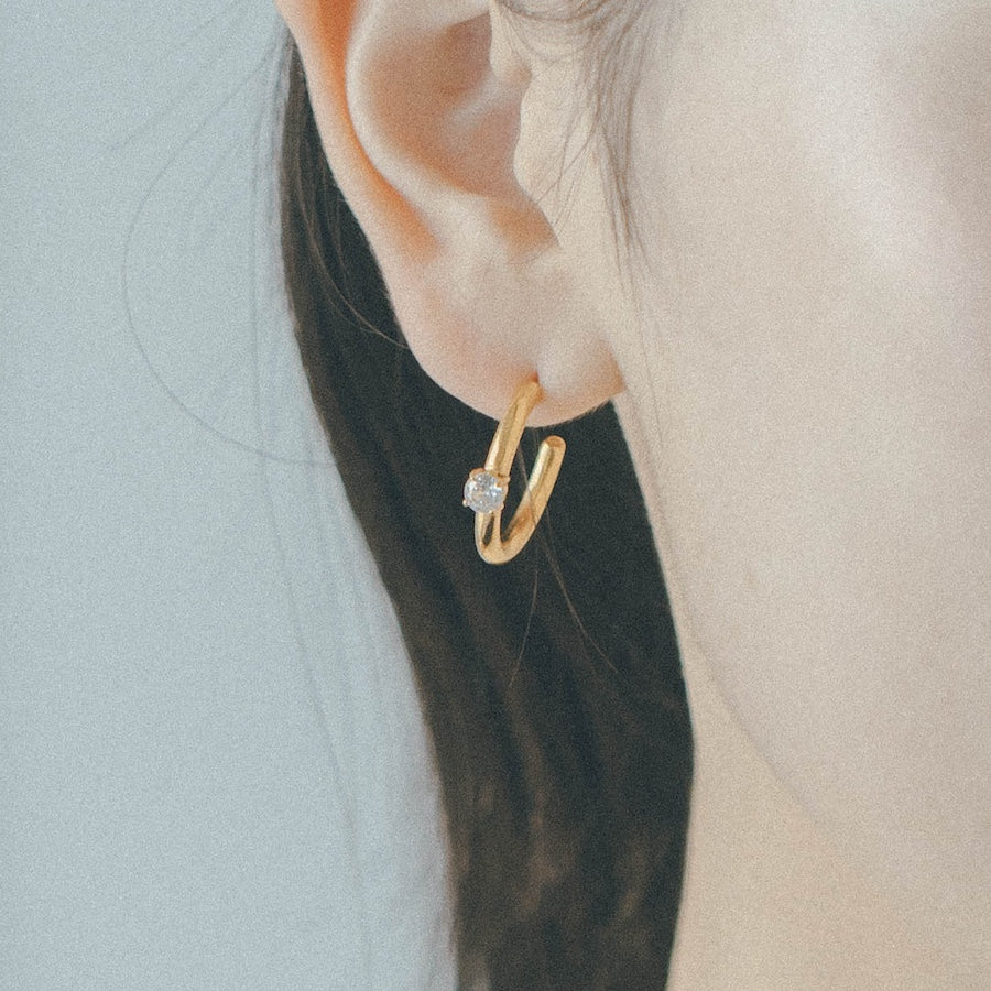 Zirconia hoop earrings p30
