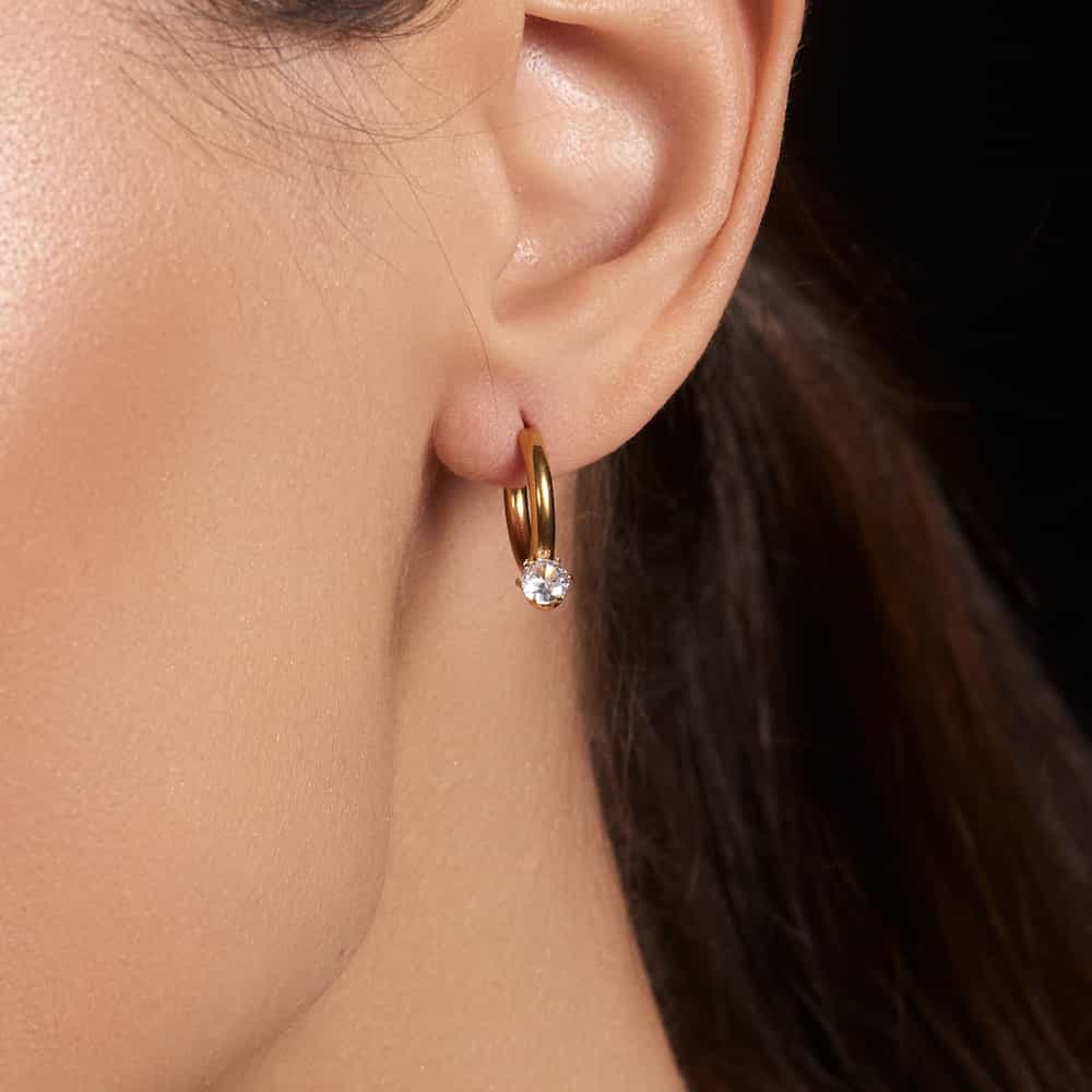 Zirconia hoop earrings p28