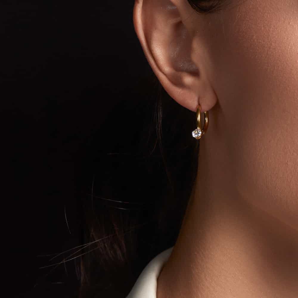 Zirconia hoop earrings p28