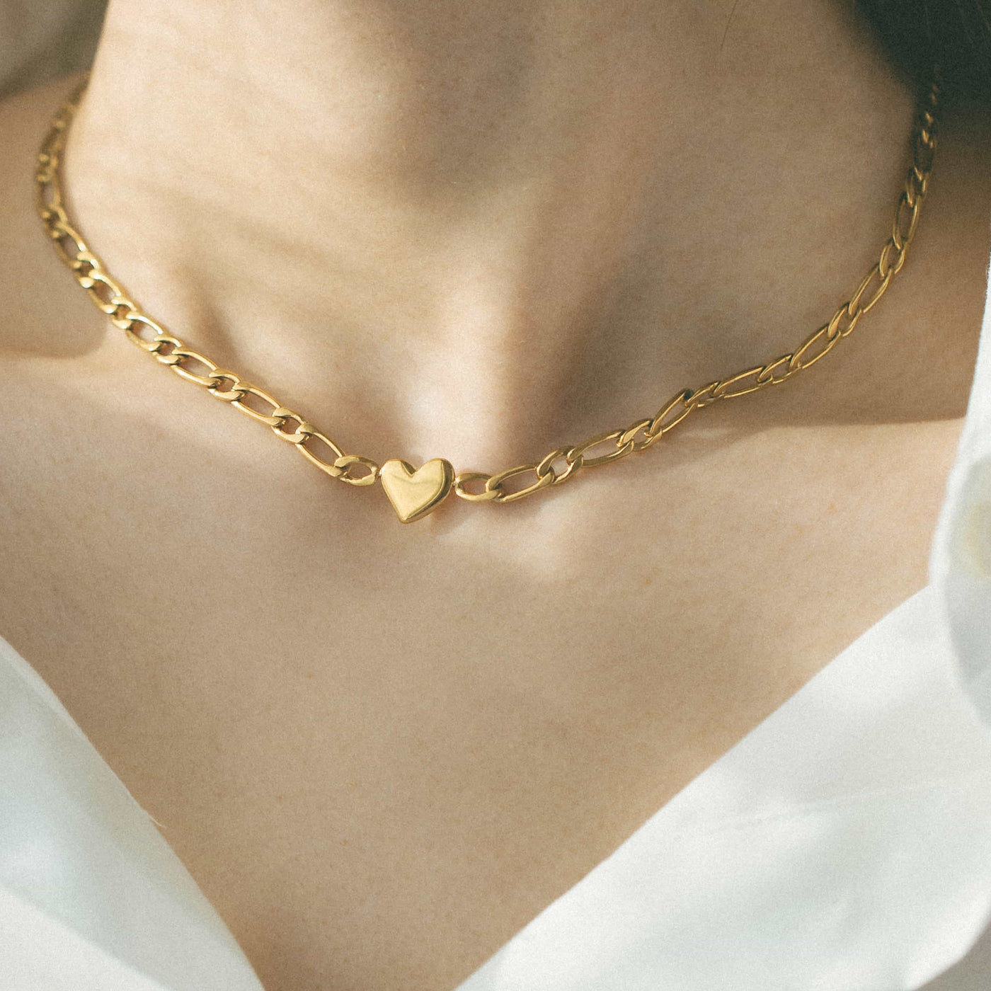 ハート フィガロ ネックレス n100