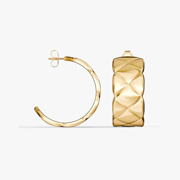 Quilted hoop earrings p29