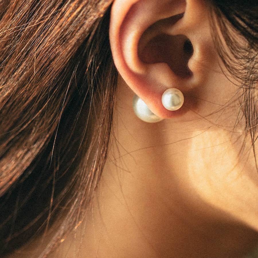 ダブル パール ピアス p120