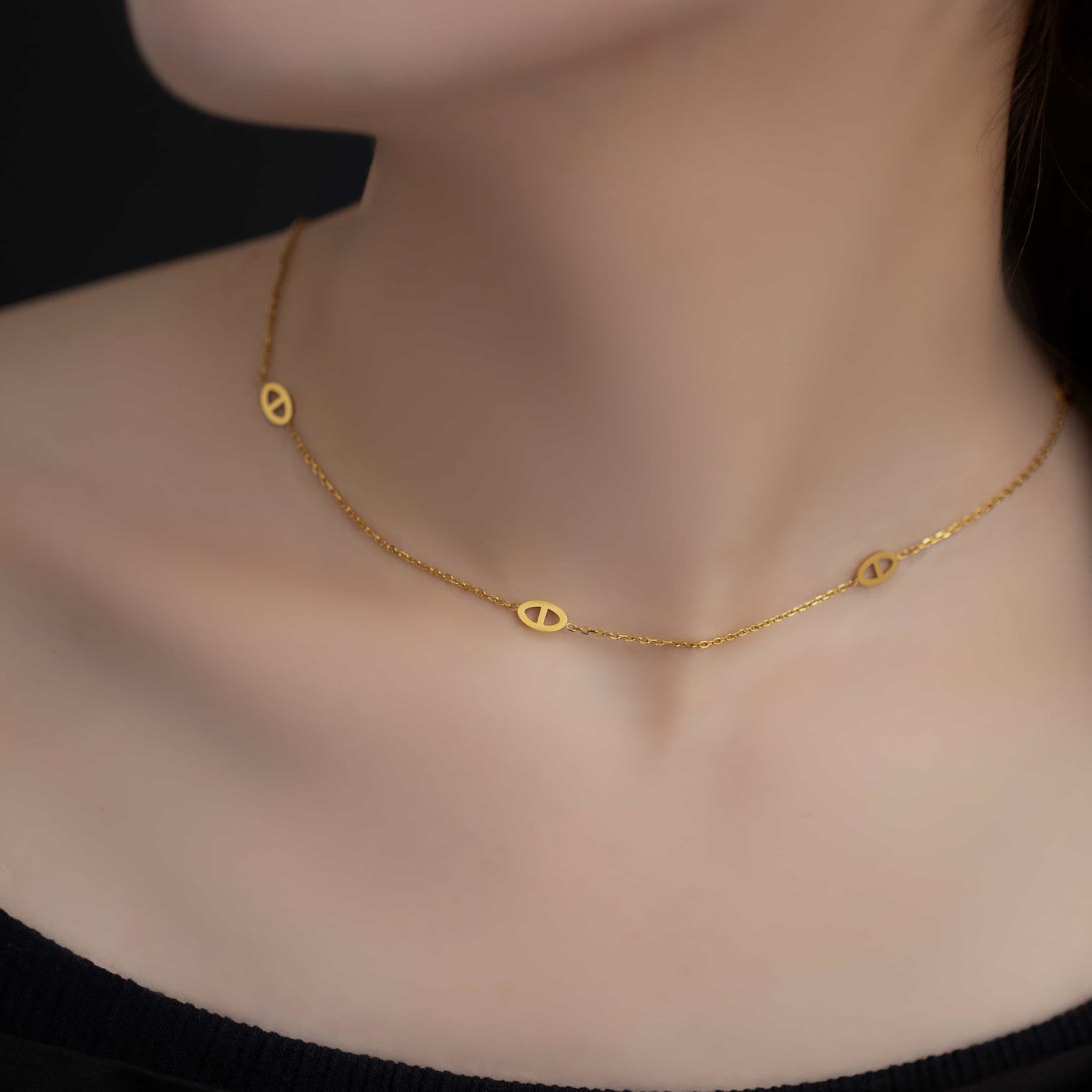 anchor chain necklace n63