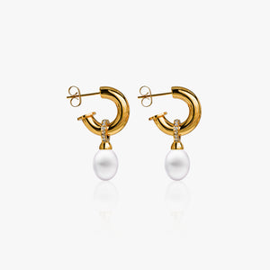 ジルコニア パール ピアス p136