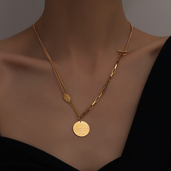 layered coin necklace n78