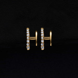 ビジュー ダブルライン ピアス p113