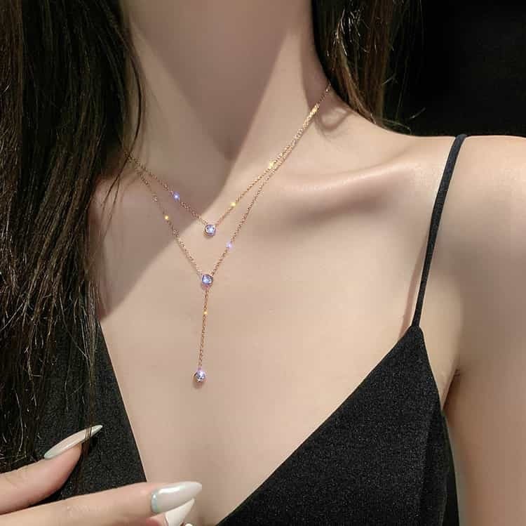 レイヤー ジルコニア ネックレス n57