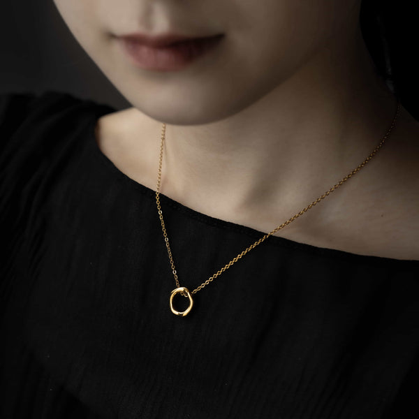 ウェーブ サークル ネックレス n40